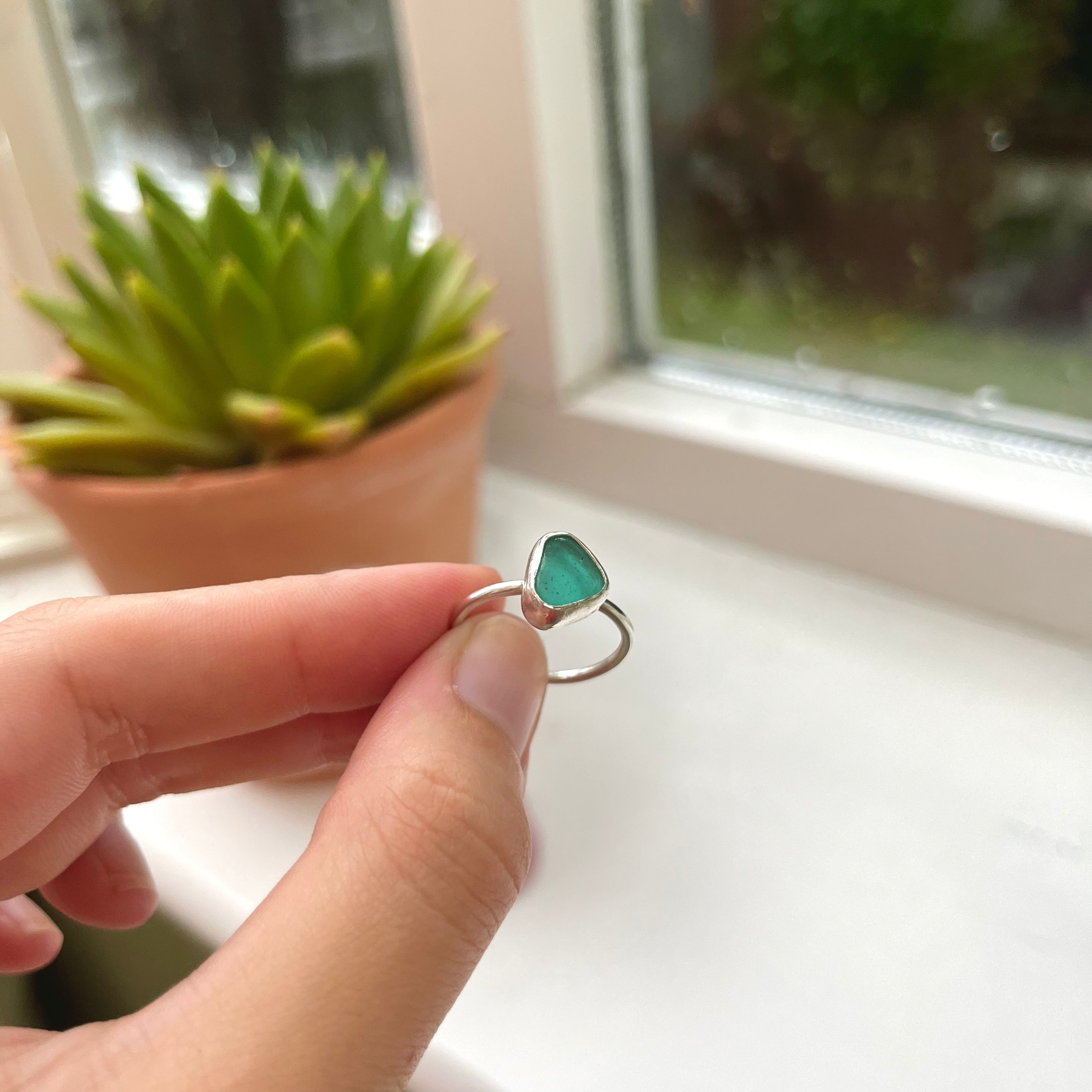 sea glass ring - sandra