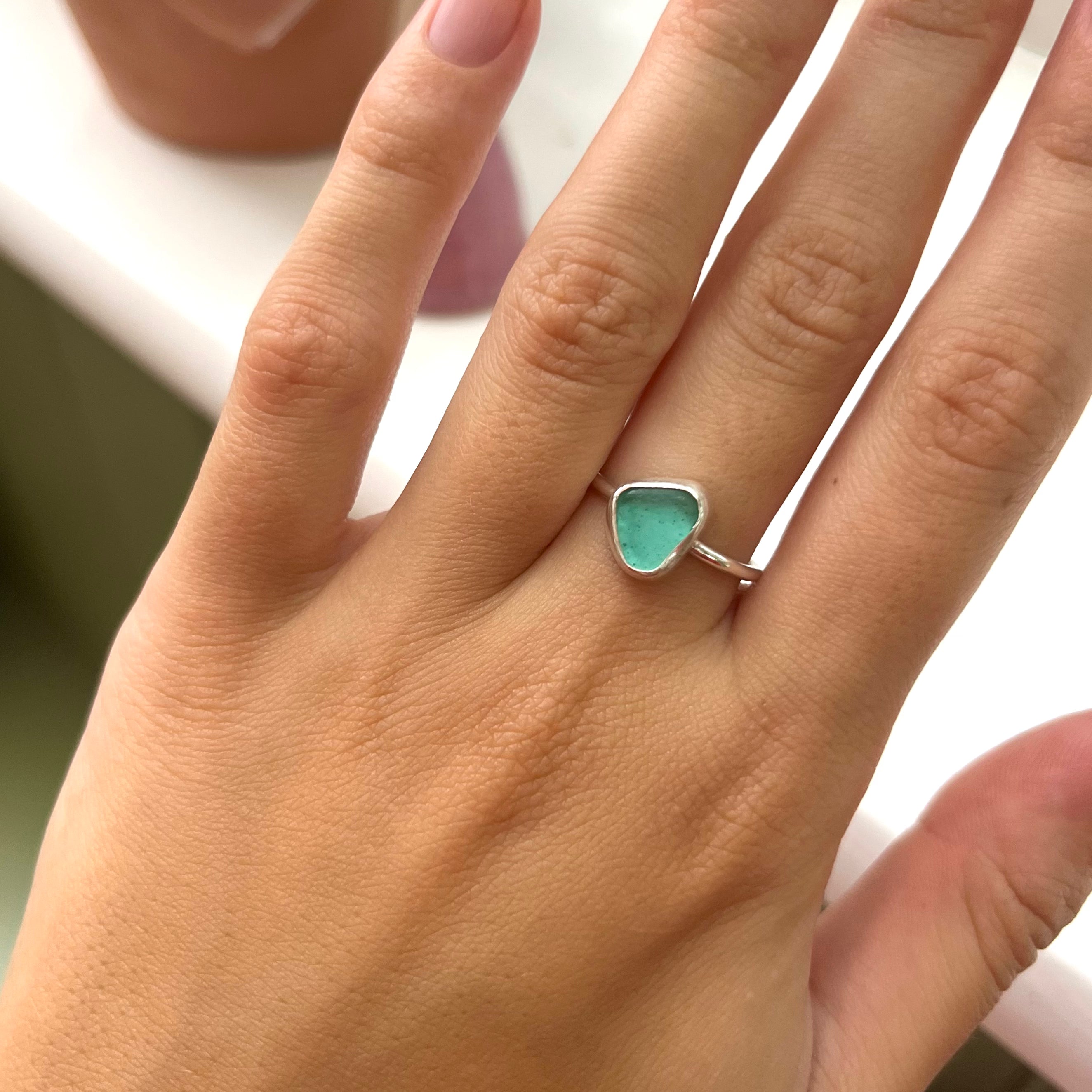 sea glass ring - sandra