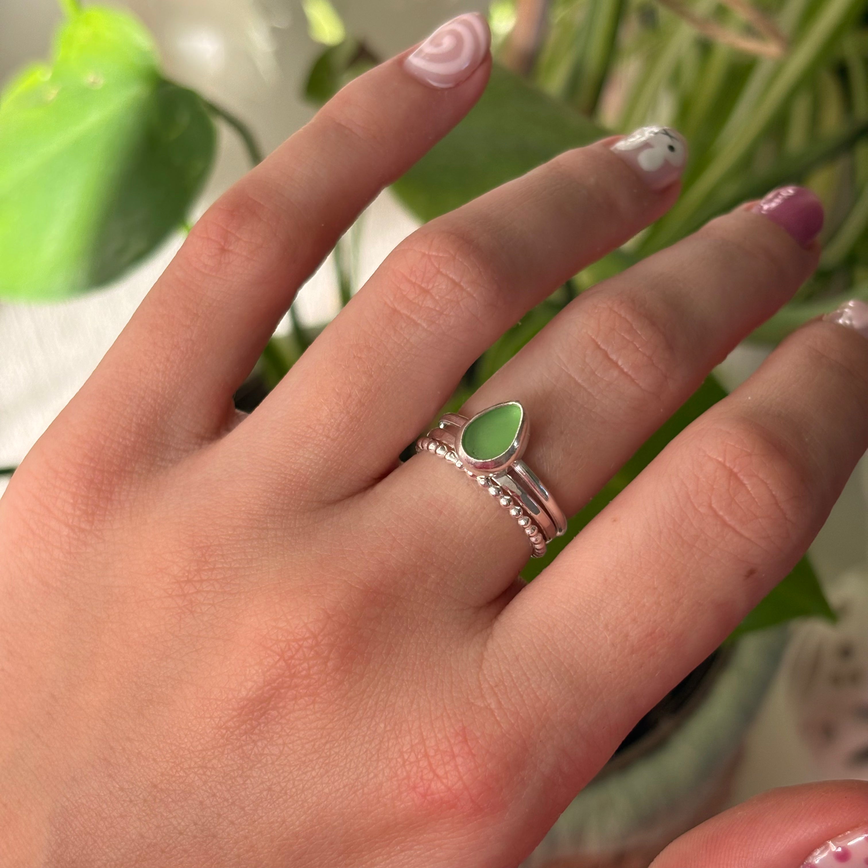 sea glass ring - jess