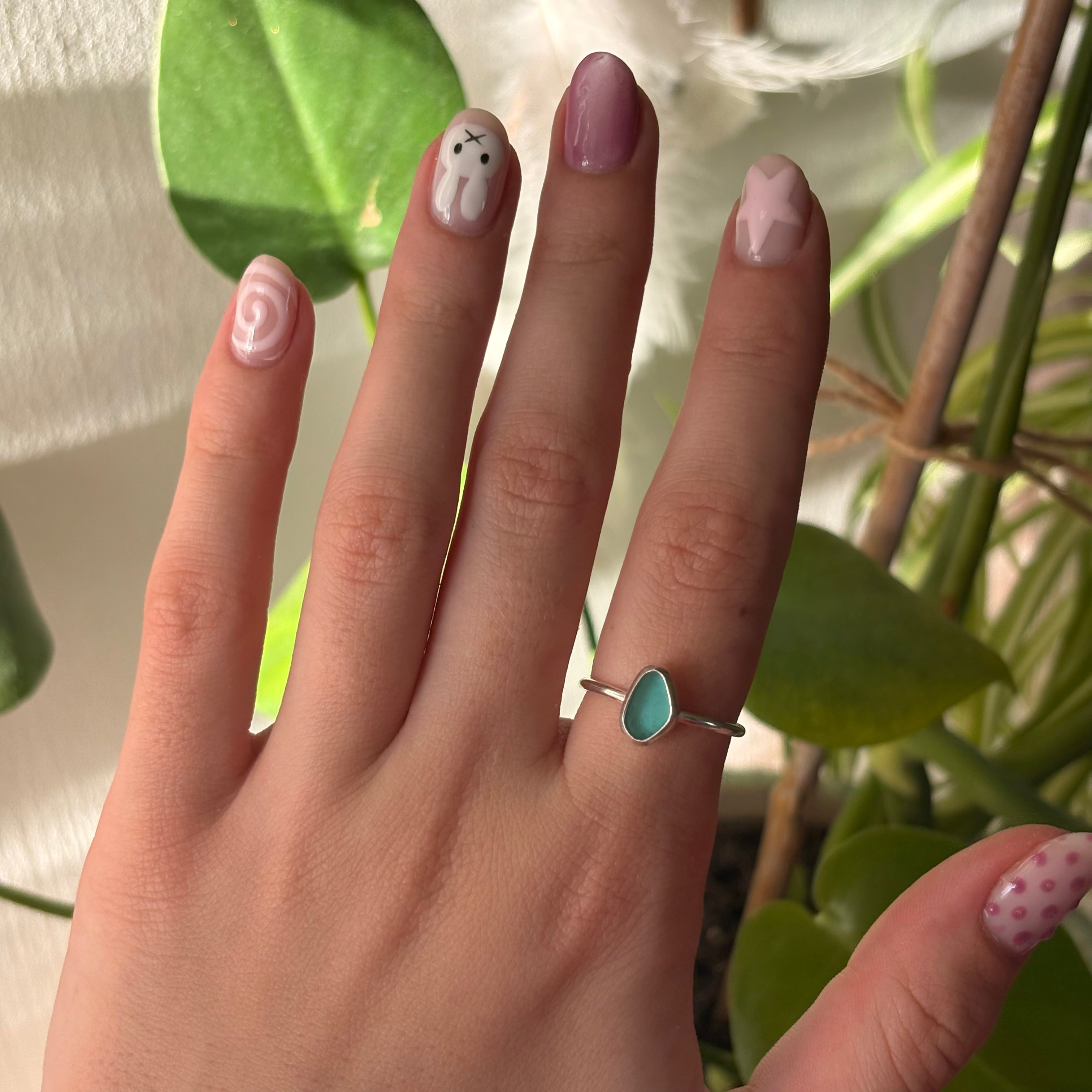 sea glass ring - pili