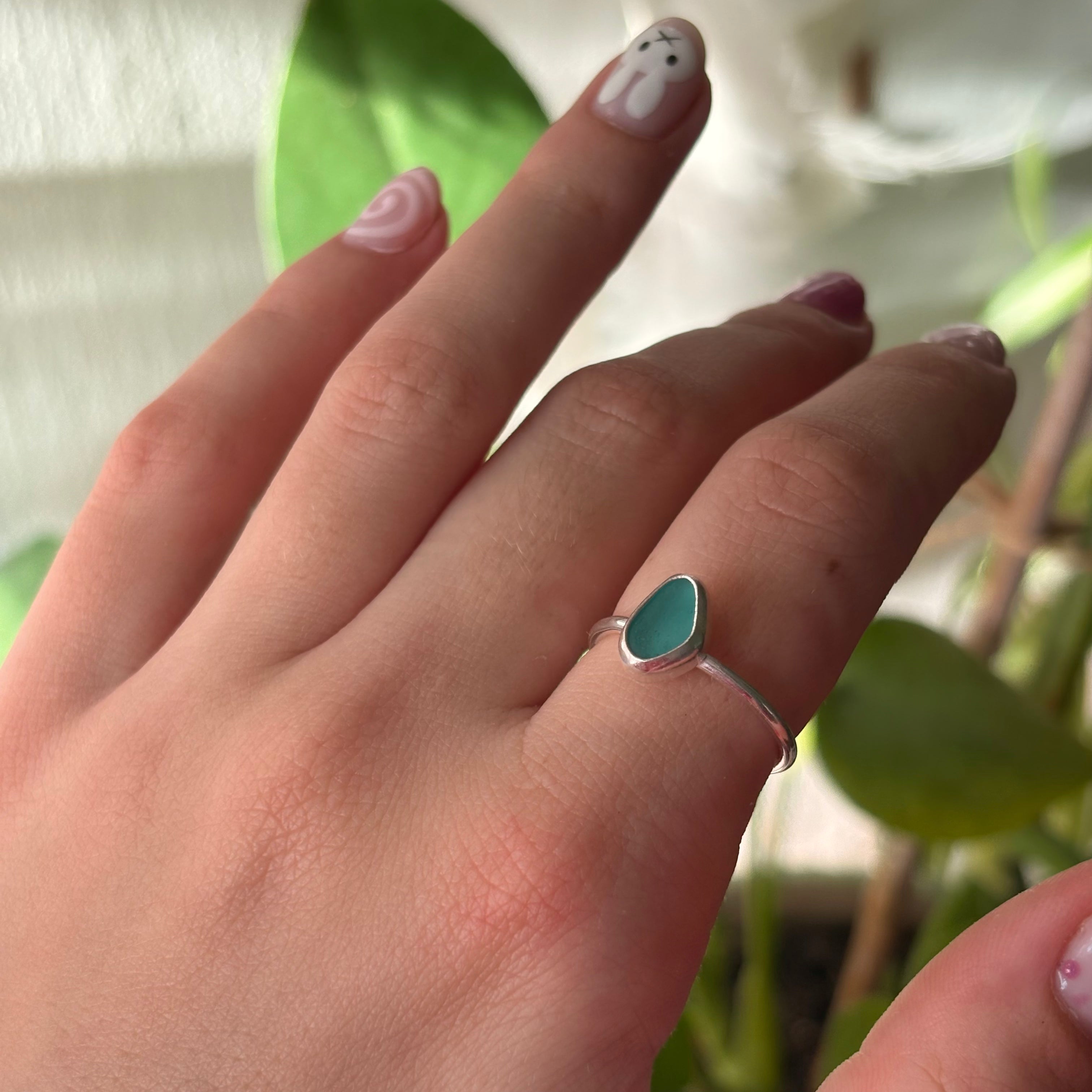 sea glass ring - pili