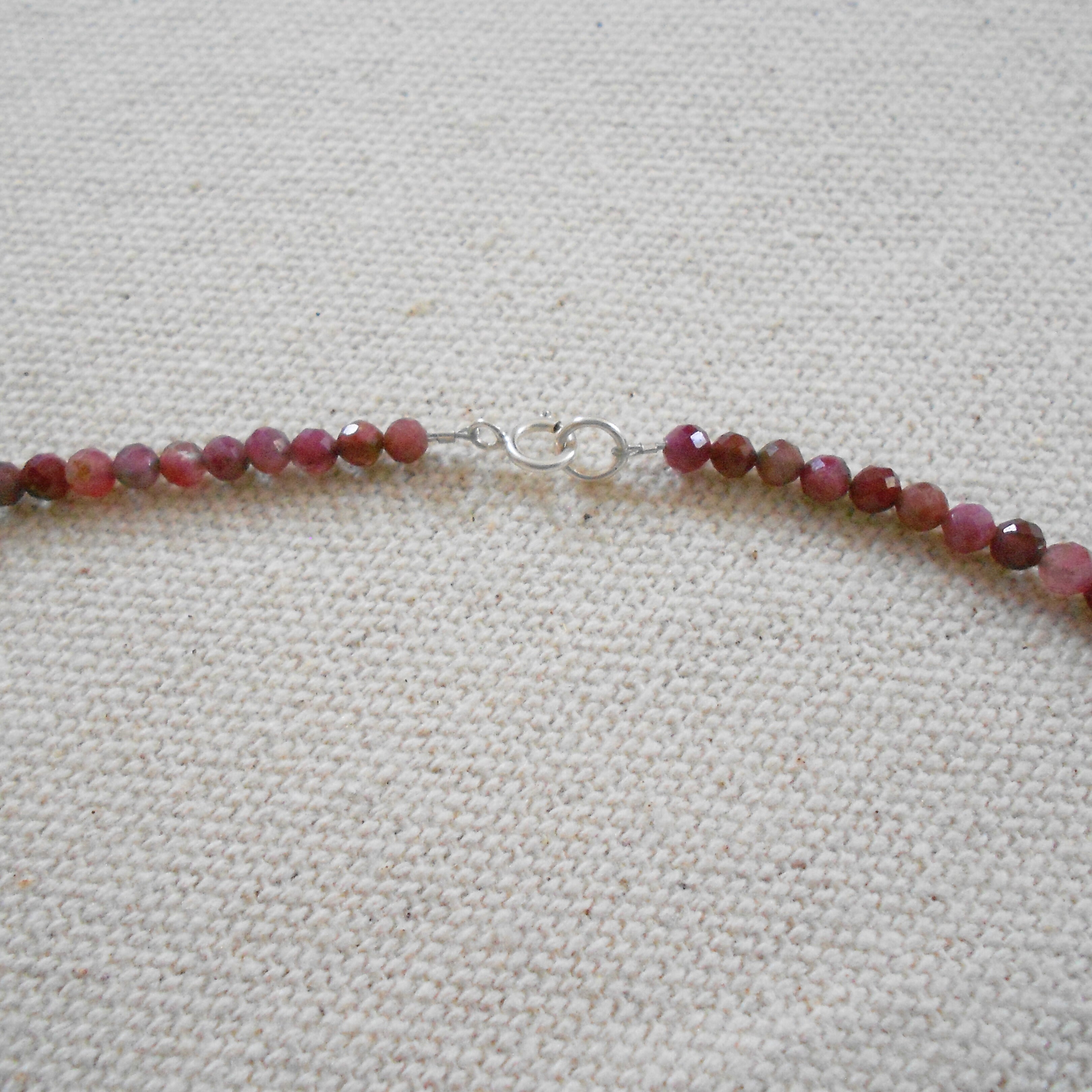 red tourmaline beaded necklace
