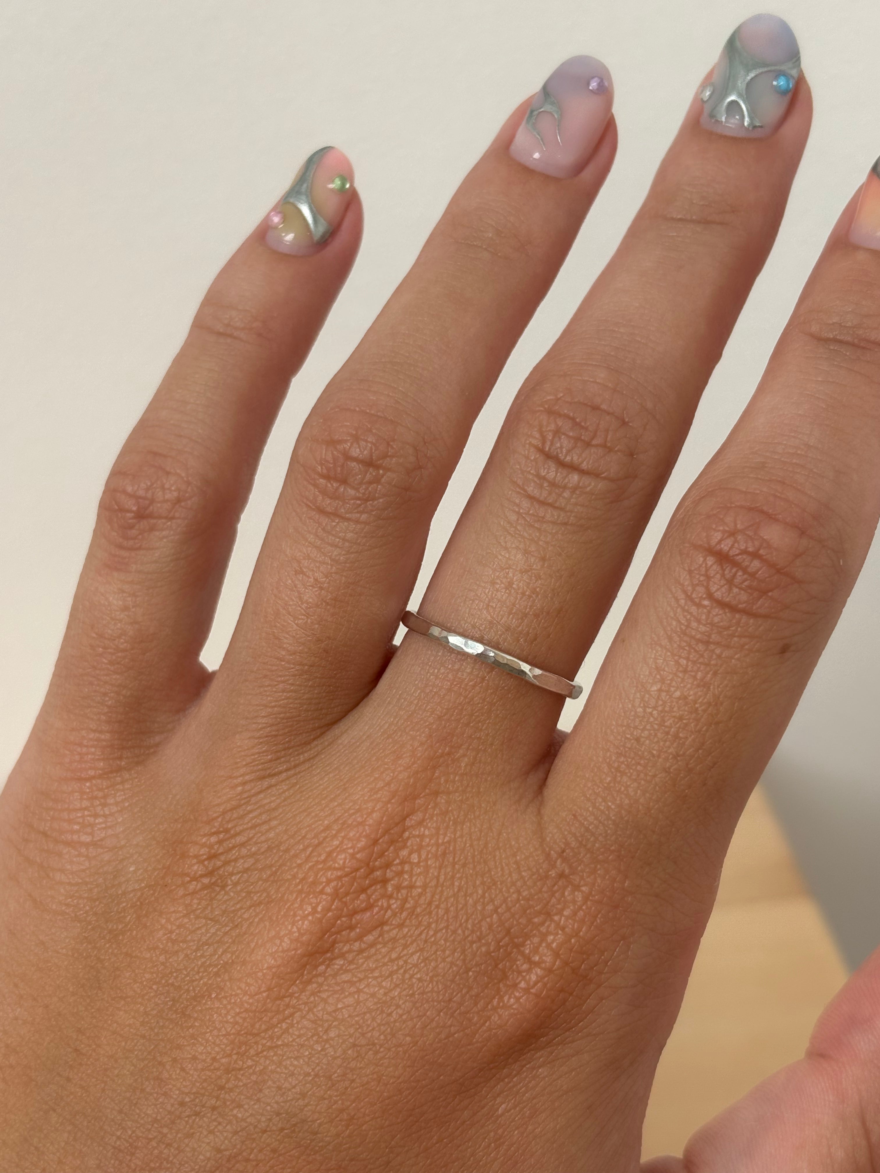 hammered stacking ring