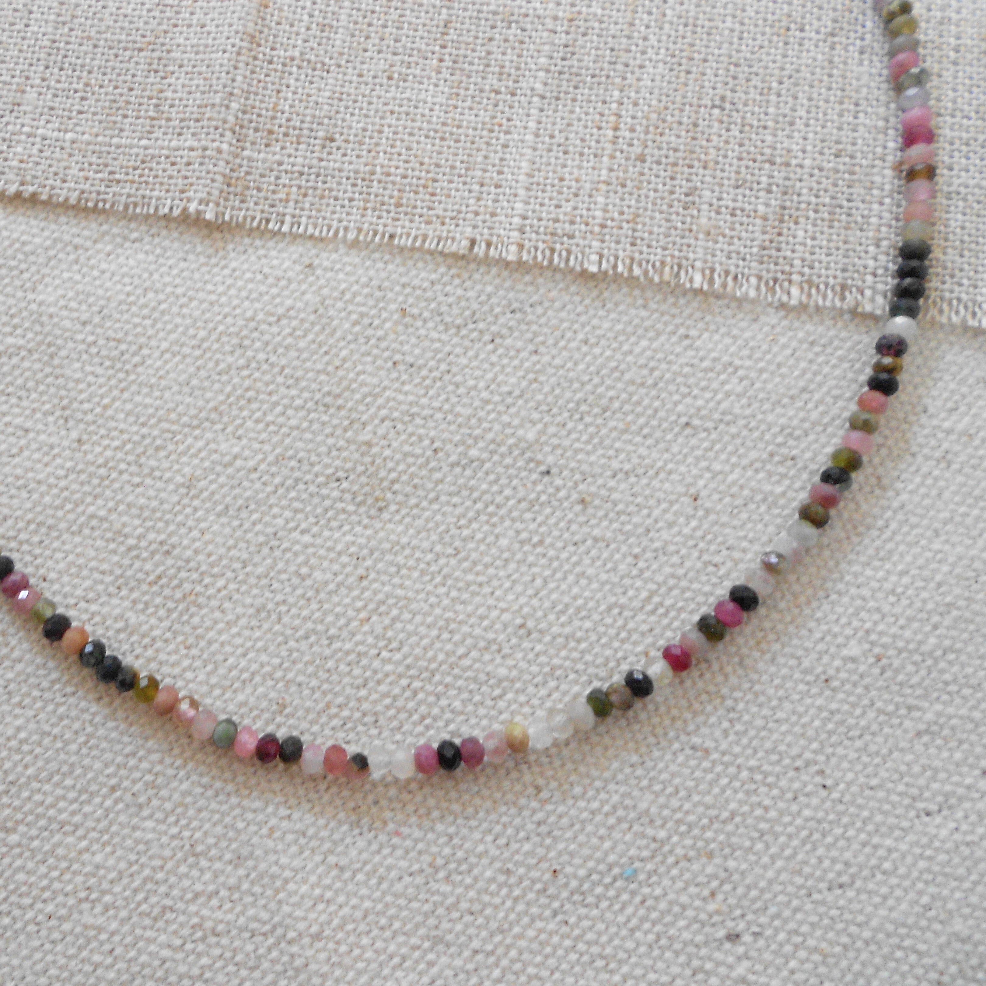 mix tourmaline beaded necklace
